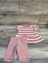 Cat & Jack 2pc Ribbed Striped Peplum Top & Shorts Set Pink sz 4T