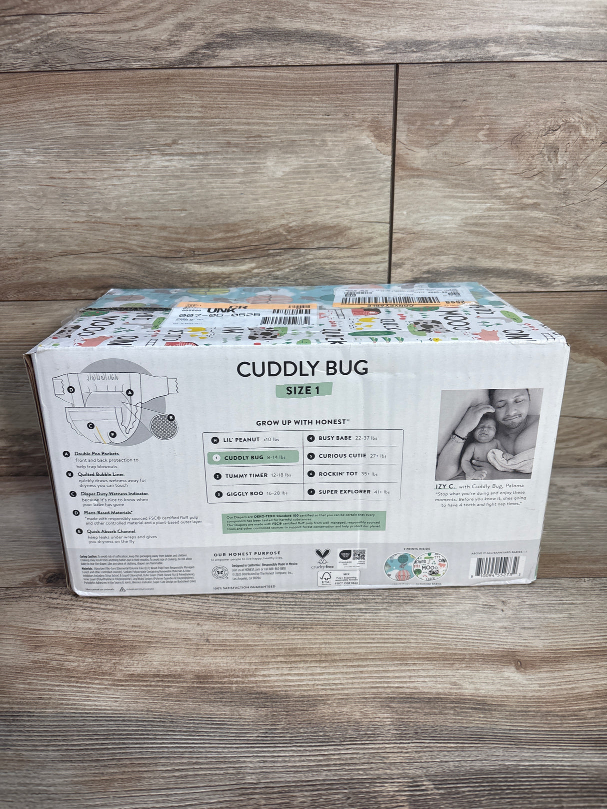 NEW Honest Company Clean Conscious Diapers, Size 1 78ct.
