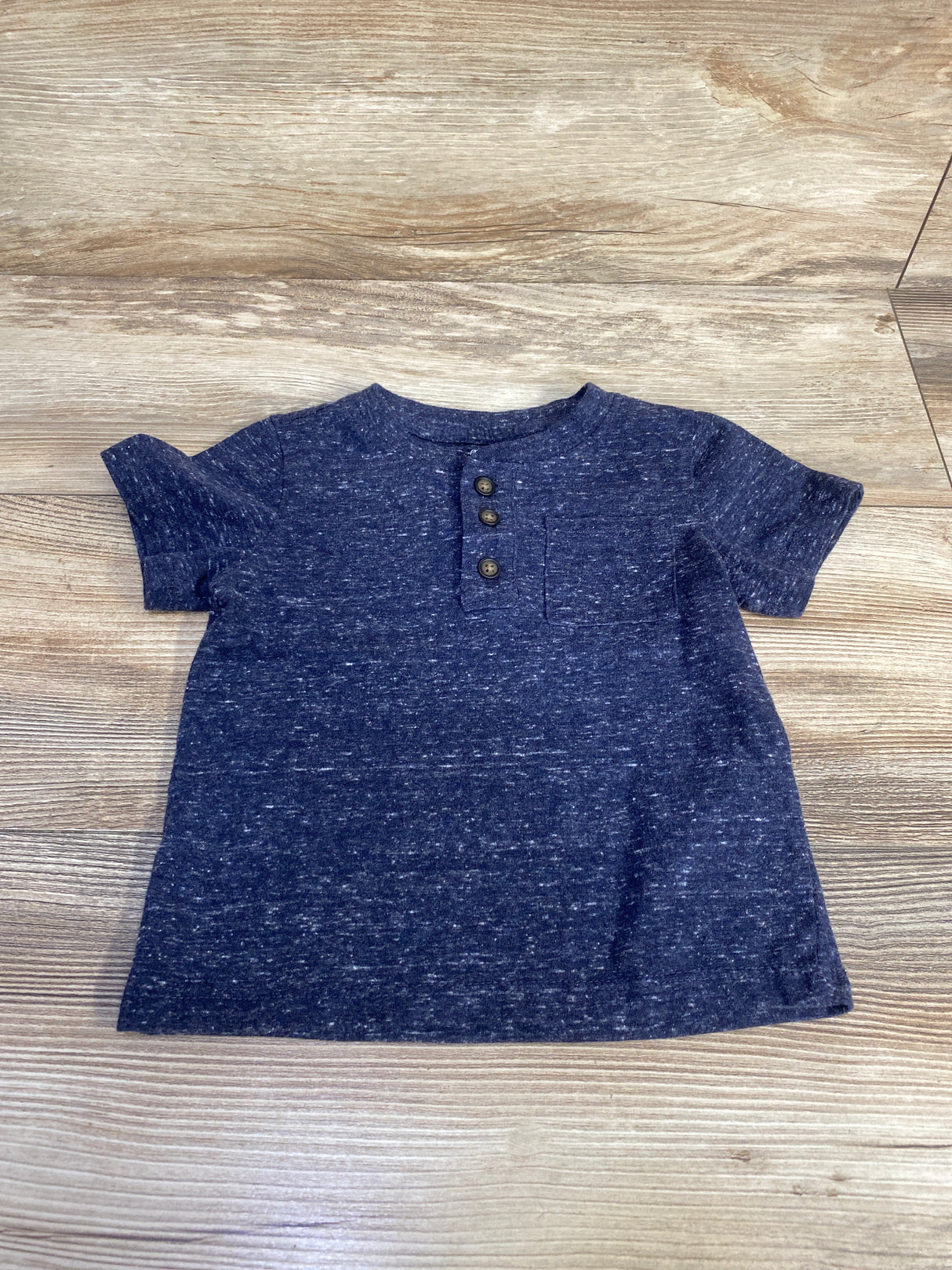 Cat & Jack Henley Pocket Shirt Navy sz 12m