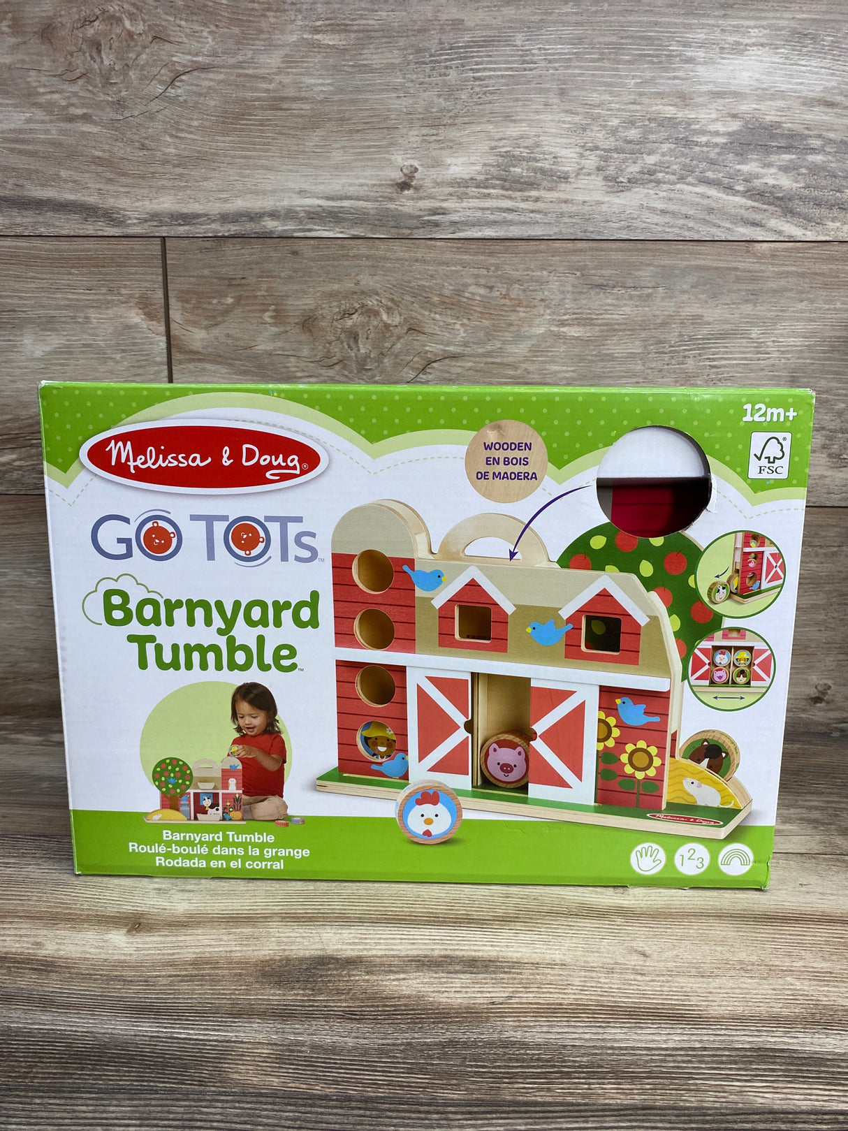 NEW Melissa & Doug GO Tots Wooden Barnyard Tumble with 4 Disks