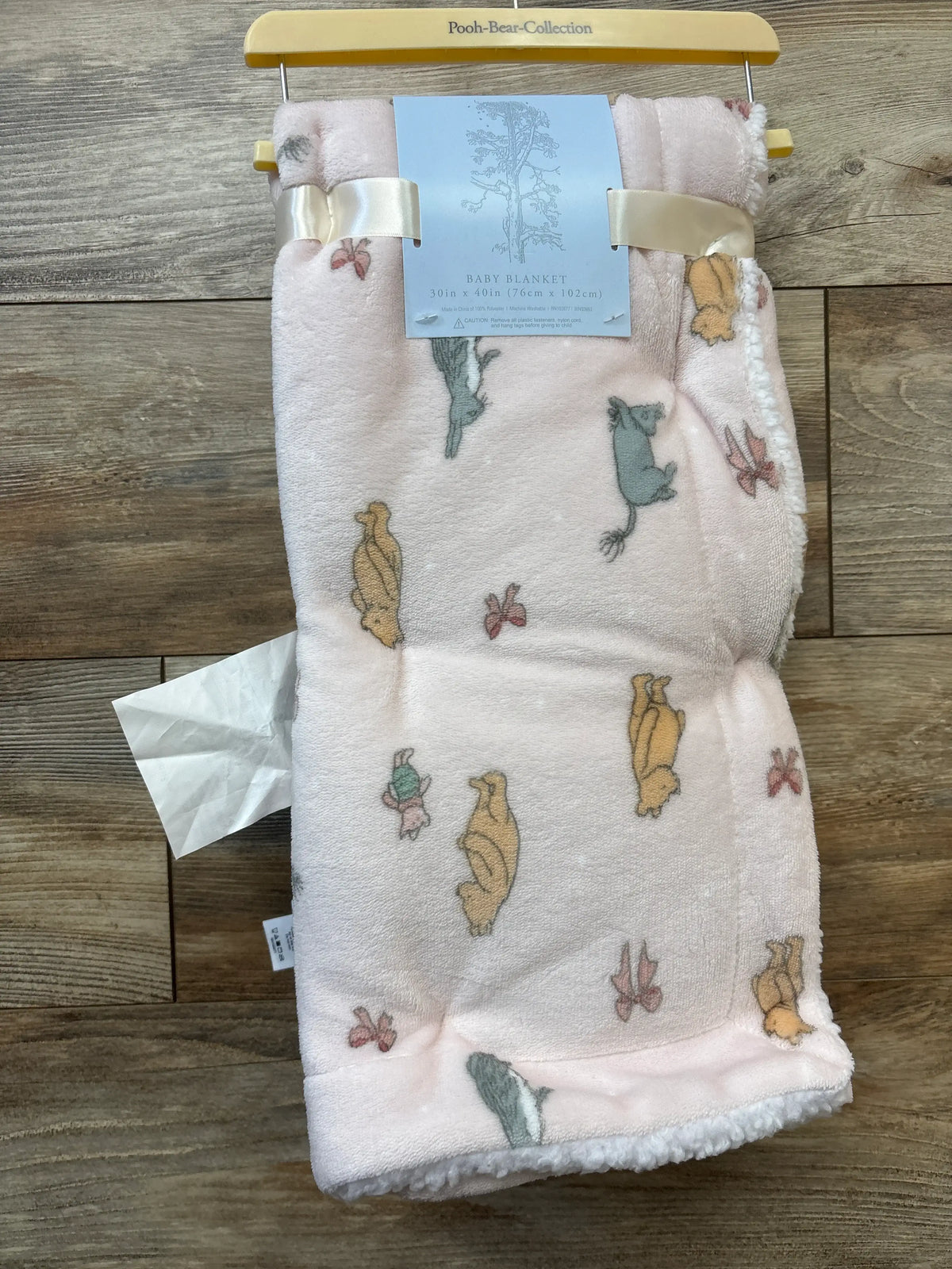 NEW Pooh Bear Collection Blanket & Travel Pillow Set Pink