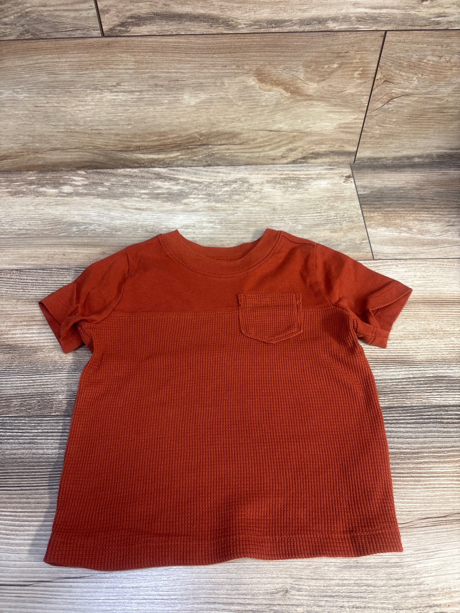 Wonder Nation Long Sleeve Waffle Knit Shirt Rust sz 3T