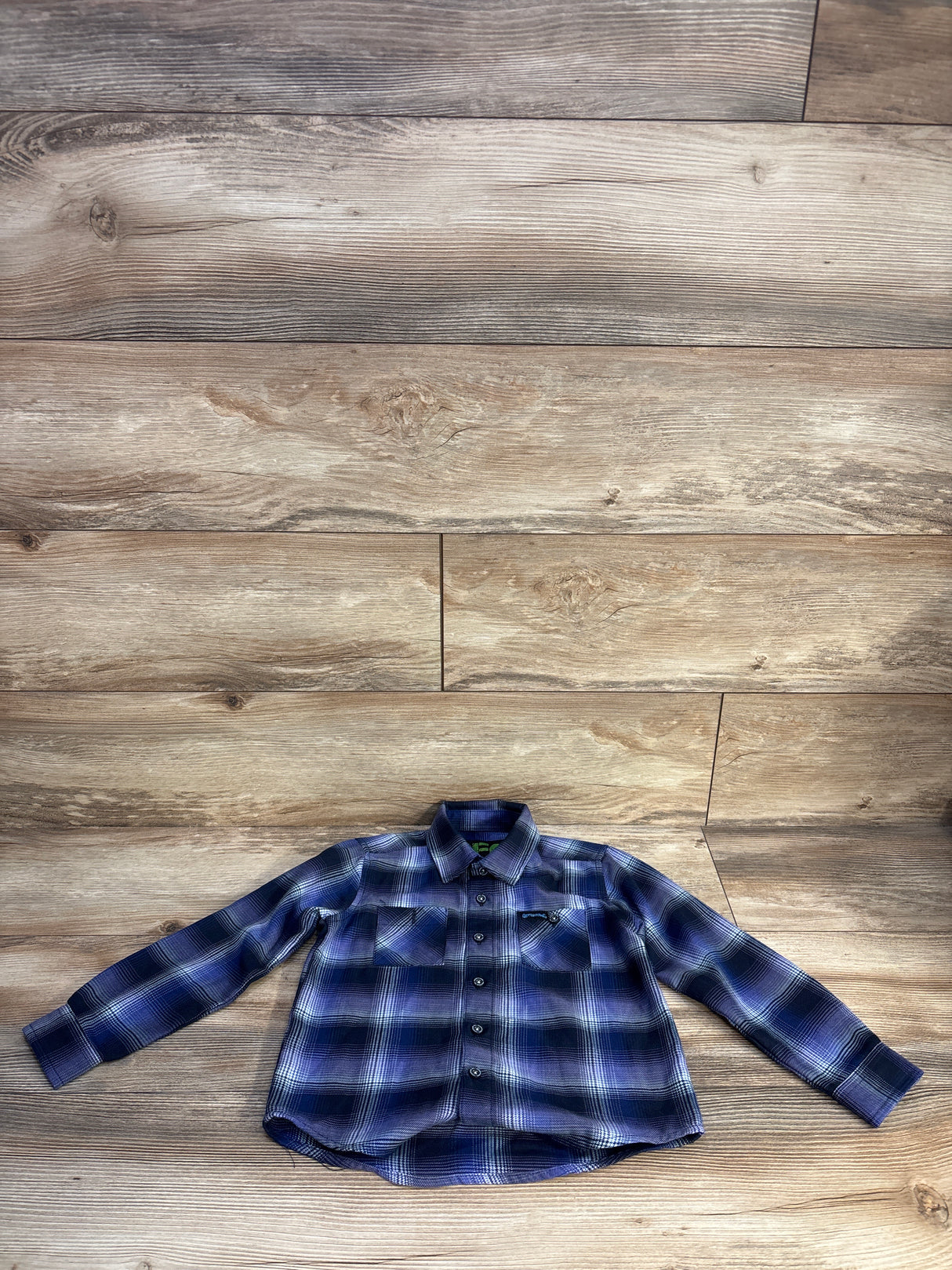DFC Youth Division Dixxon Flannel Button-Up Shirt Blue sz 5/6T
