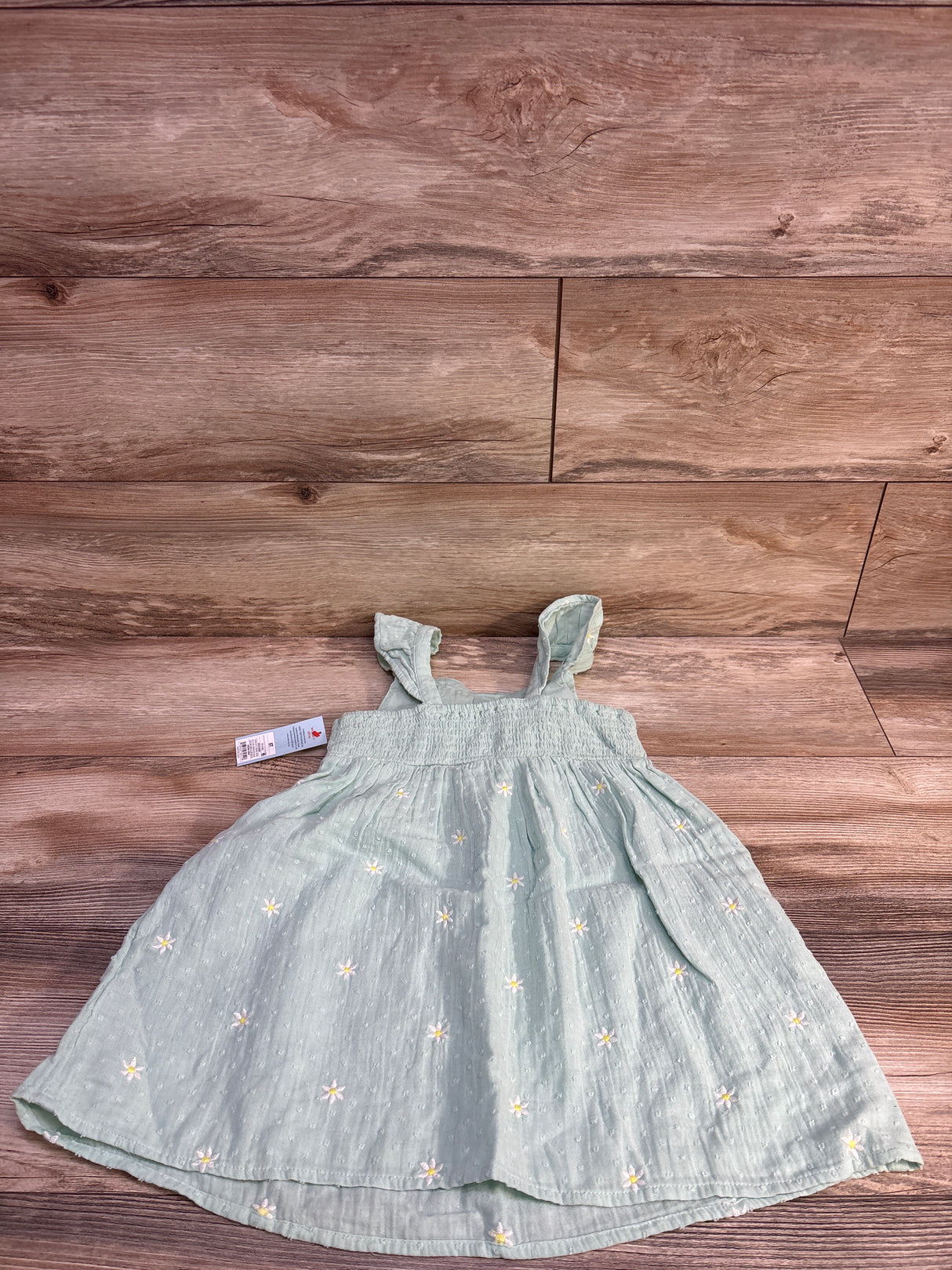 NEW Cat & Jack Floral Woven Dress Mint Green sz 5T