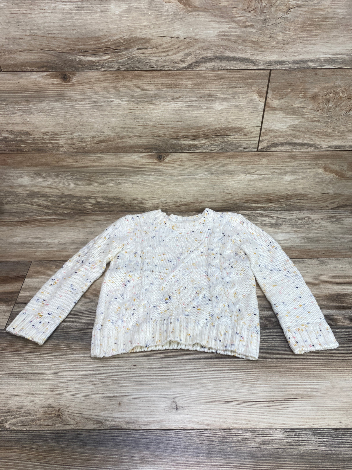 Oshkosh Confetti Cable Knit Sweater White sz 5T