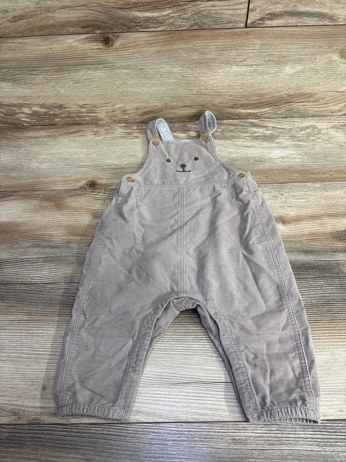 H&M Cord Bear Overalls Taupe sz 6-9m