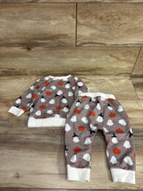 Geagodelia 2pc Halloween Ghost Pullover Sweathshirt & Pants Set Brown sz 12m