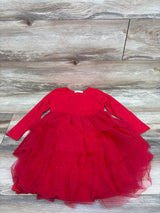 Arshiner Long Sleeve Tulle Dress Red sz 3/4T