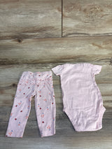Carter's 2pc Love Bug Bodysuit & Leggings Set Pink sz 9m