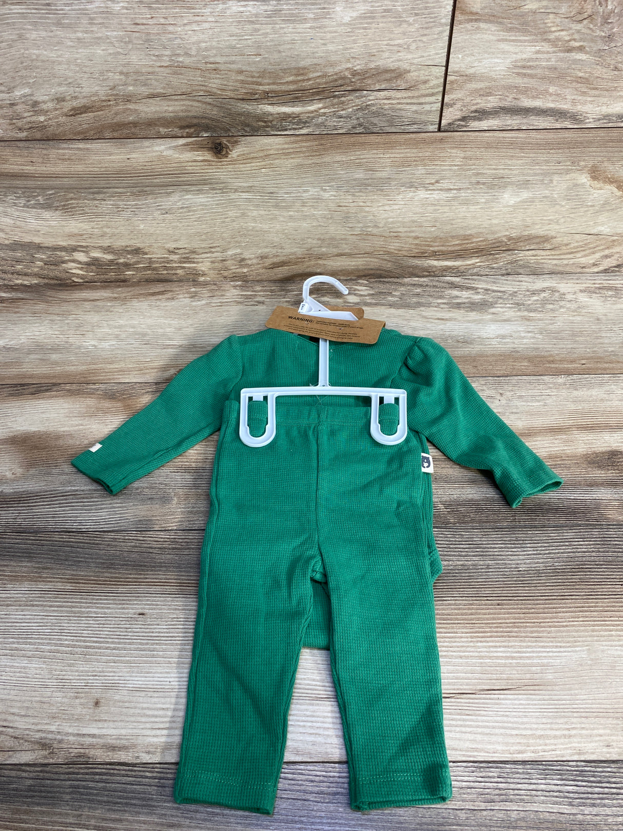 NEW Rabbit Bear 3pc Set Kimono Bodysuit + Leggings + Headwrap Green sz 3-6m