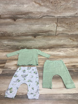 Disney Baby 3pc Mickey Mouse Kimono Set Green sz 0-3m