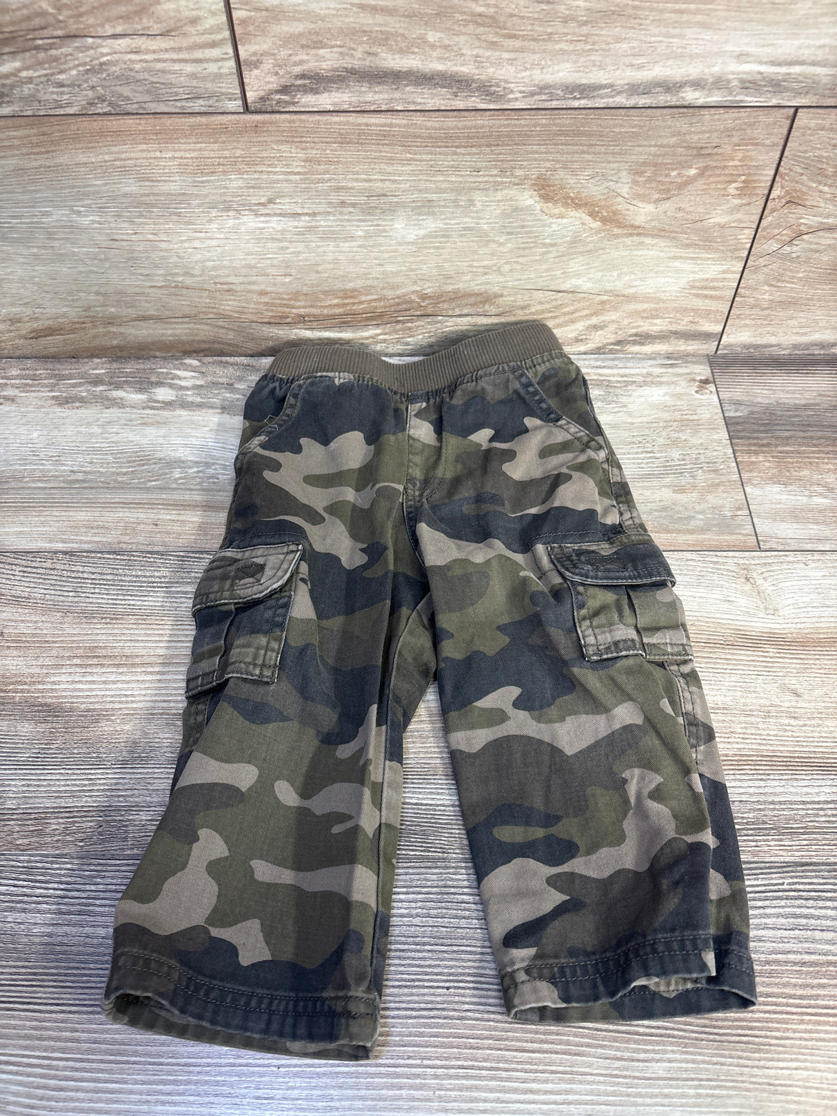 Children's Place Pull On Camo Cargo Pants Green sz 12-18m