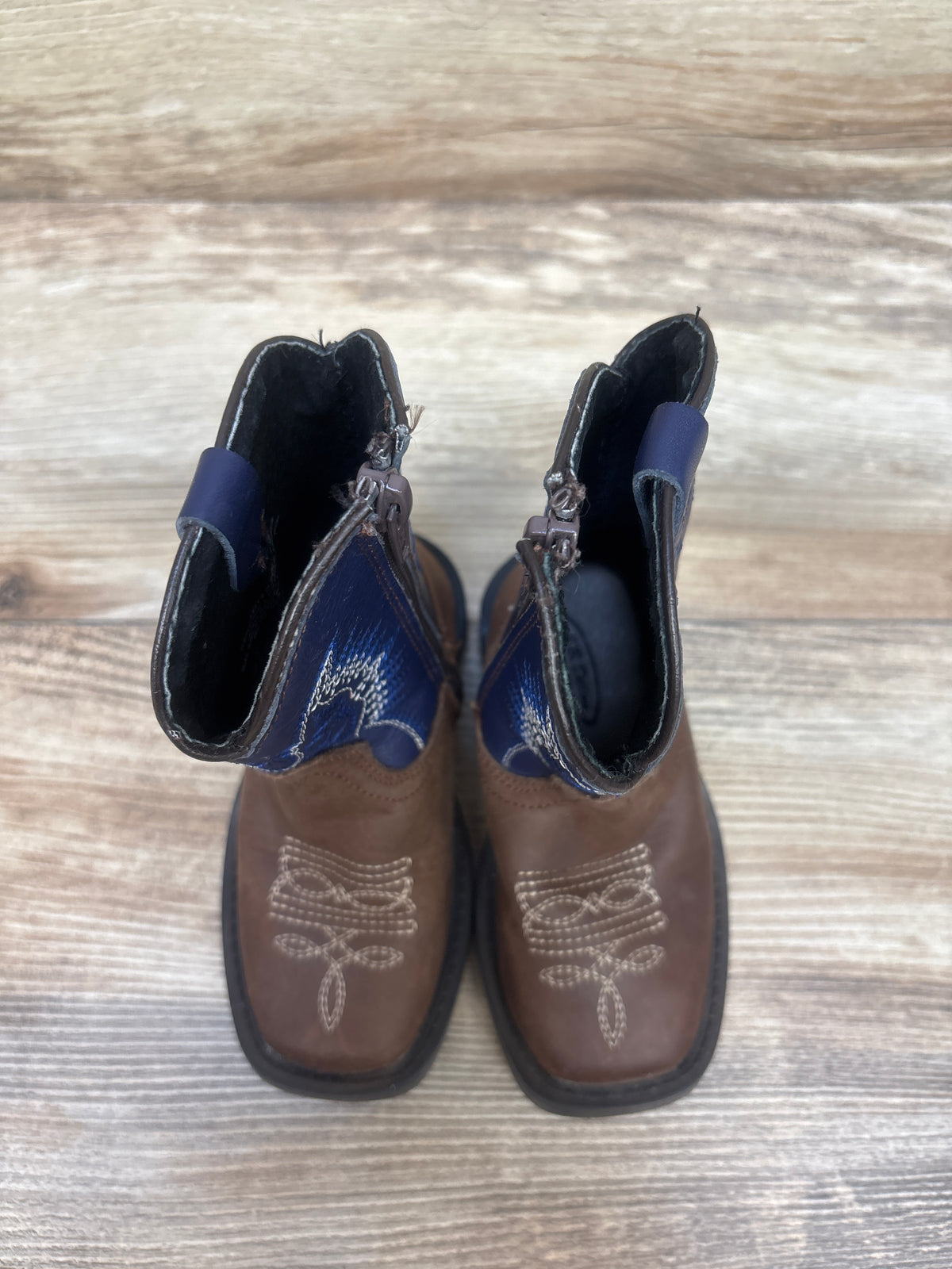 J.B. Dillon Two-Tone Western Cowboy Boots Blue sz 7.5c
