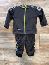 Athletic Works 2pc Hoodie & Pants Black sz 6-9m