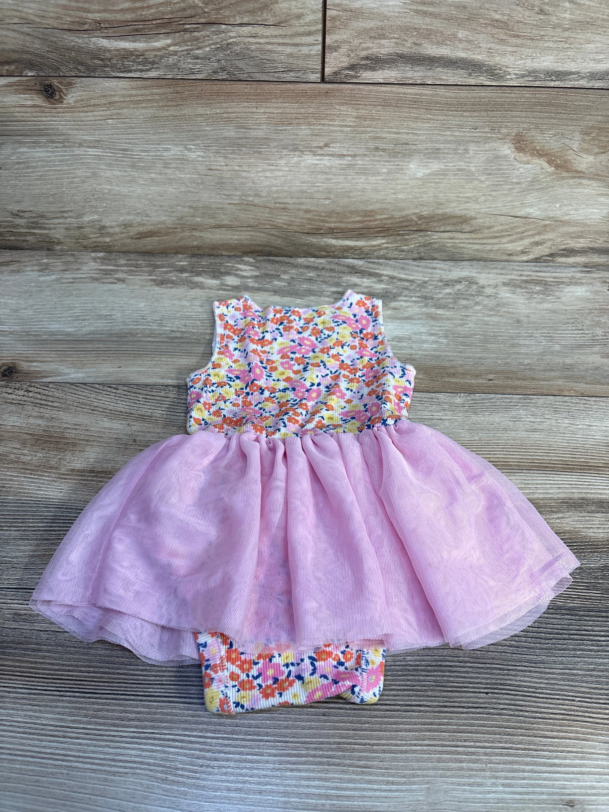 Old Navy Floral Ribbed Bodysuit Tutu Dress Pink sz 6-12m - Me n Mommy To Be