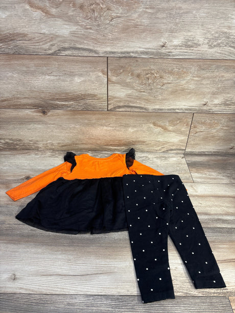 Cat & Jack 2pc Cat Tulle Tunic & Leggings Orange sz 18m - Me n Mommy To Be
