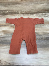 Kate Quinn Organic Waffle Thermal Knit Coverall Orange sz 0-3m