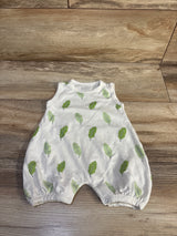 Kissy Love Leaf Print Shortie Romper White sz 3-6m