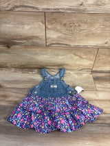 NEW OshKosh Floral Denim Skirtall Blue sz 12m