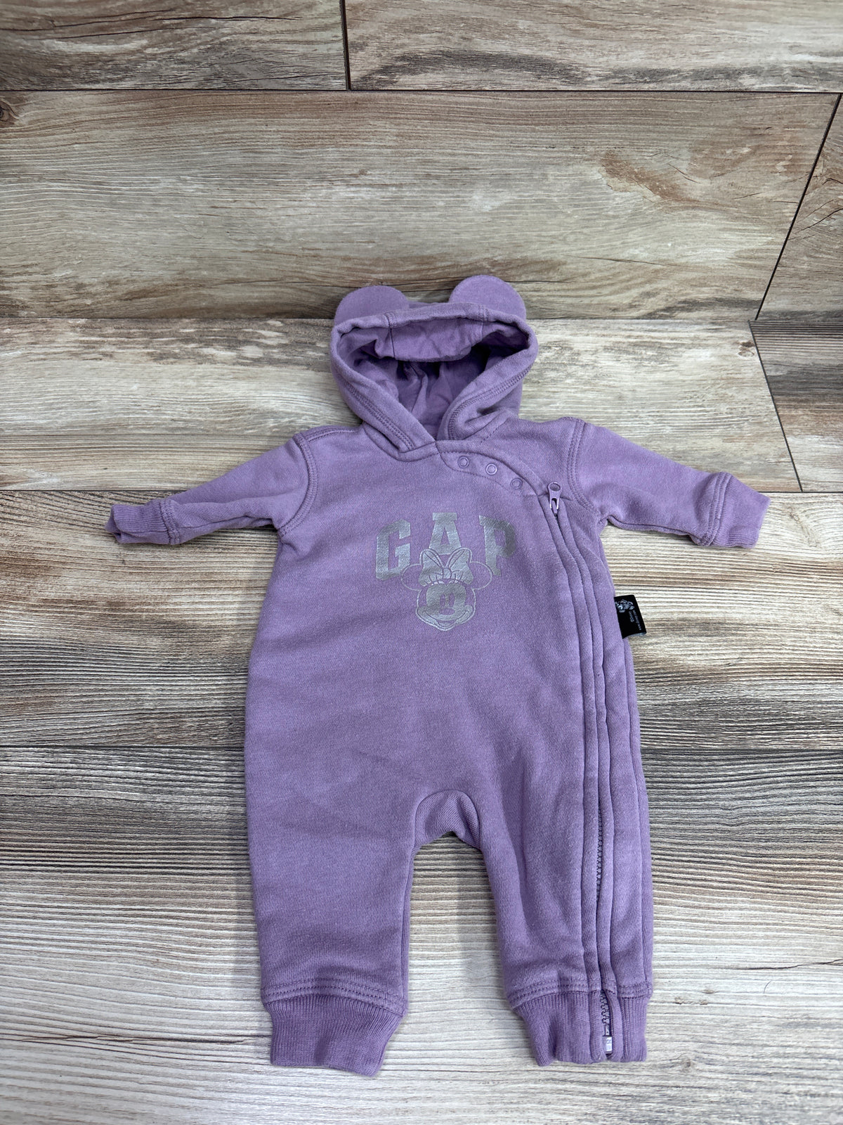 Baby Gap x Disney Minnie Mouse Hooded Coverall Purple sz Newborn