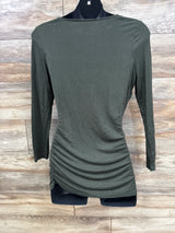 Emma's Expressions Maternity Ruched Shirt Emerald sz Large