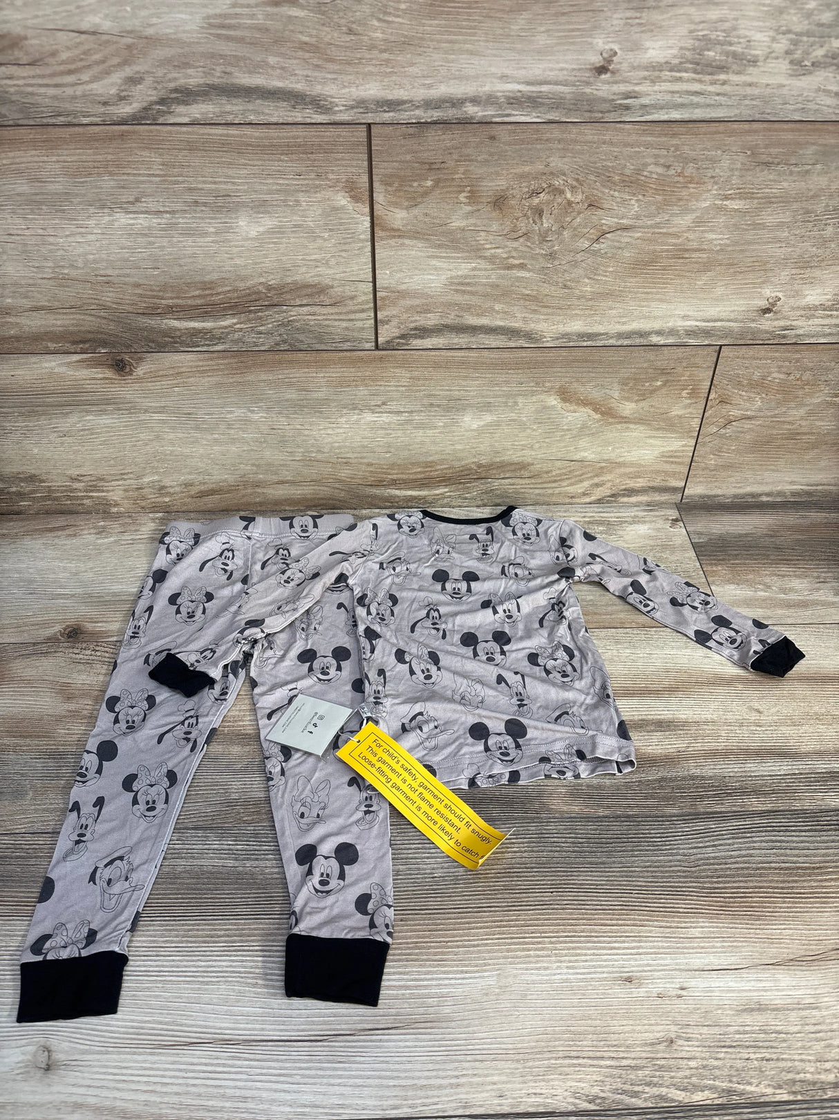 NEW Ellie Sue 2pc Mickey Mouse Bamboo Pajama Set Brown sz 18-24m