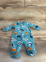 Carter's Animal Print Blanket Sleeper Blue sz Newborn - Me n Mommy To Be