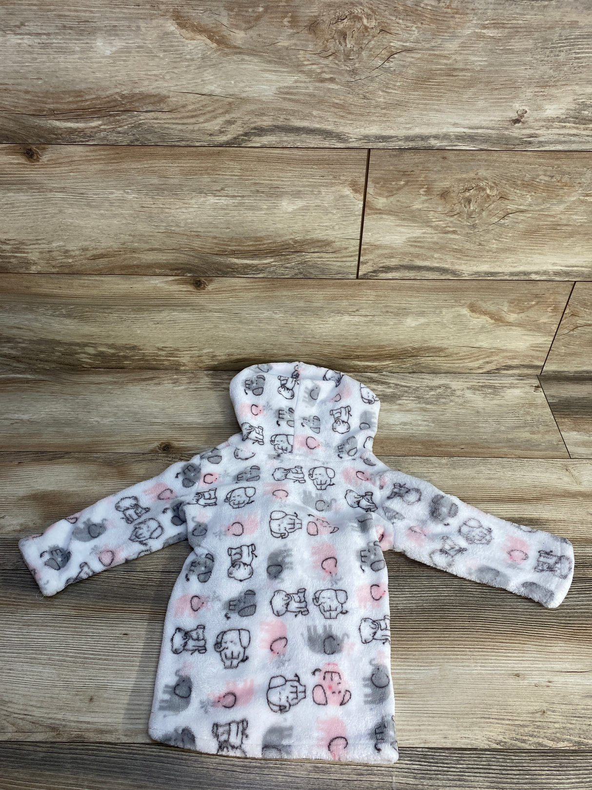 Little Beginning Elephant Print Robe White sz One Size
