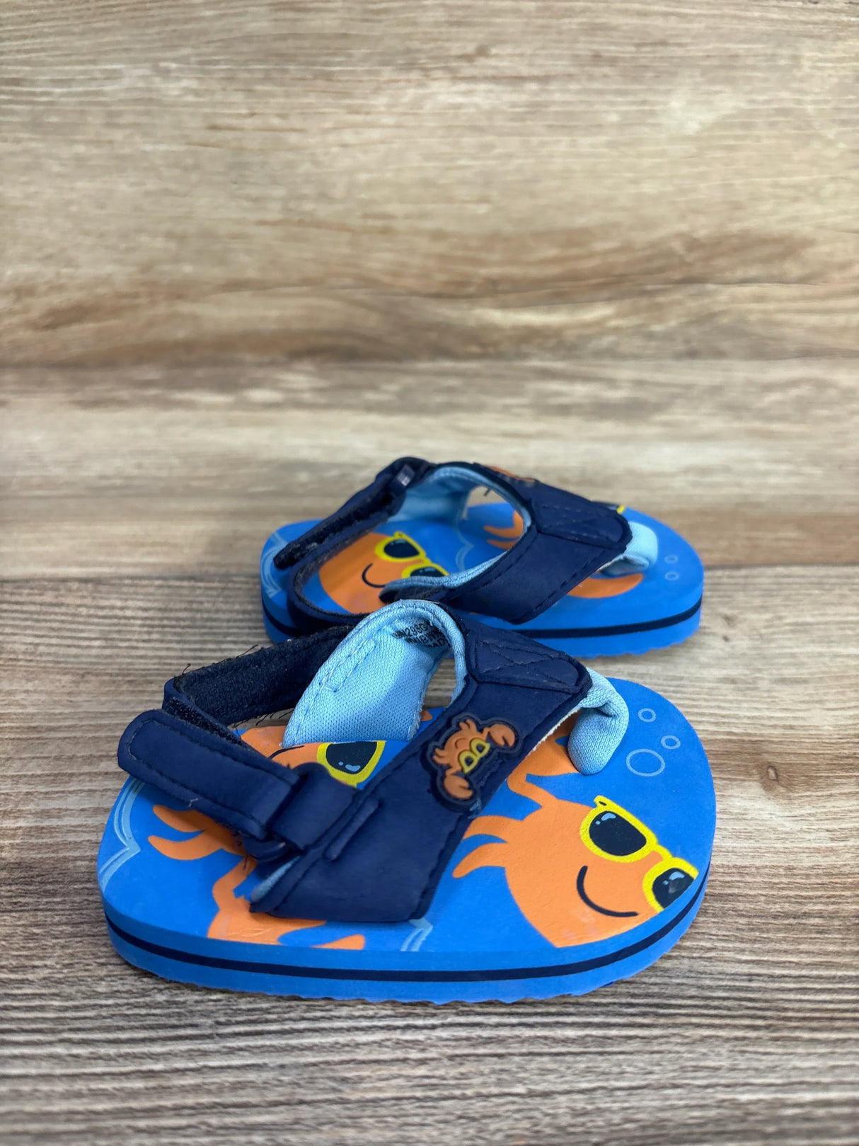 Wonder Nation Crab Flip Flops Blue sz 3c