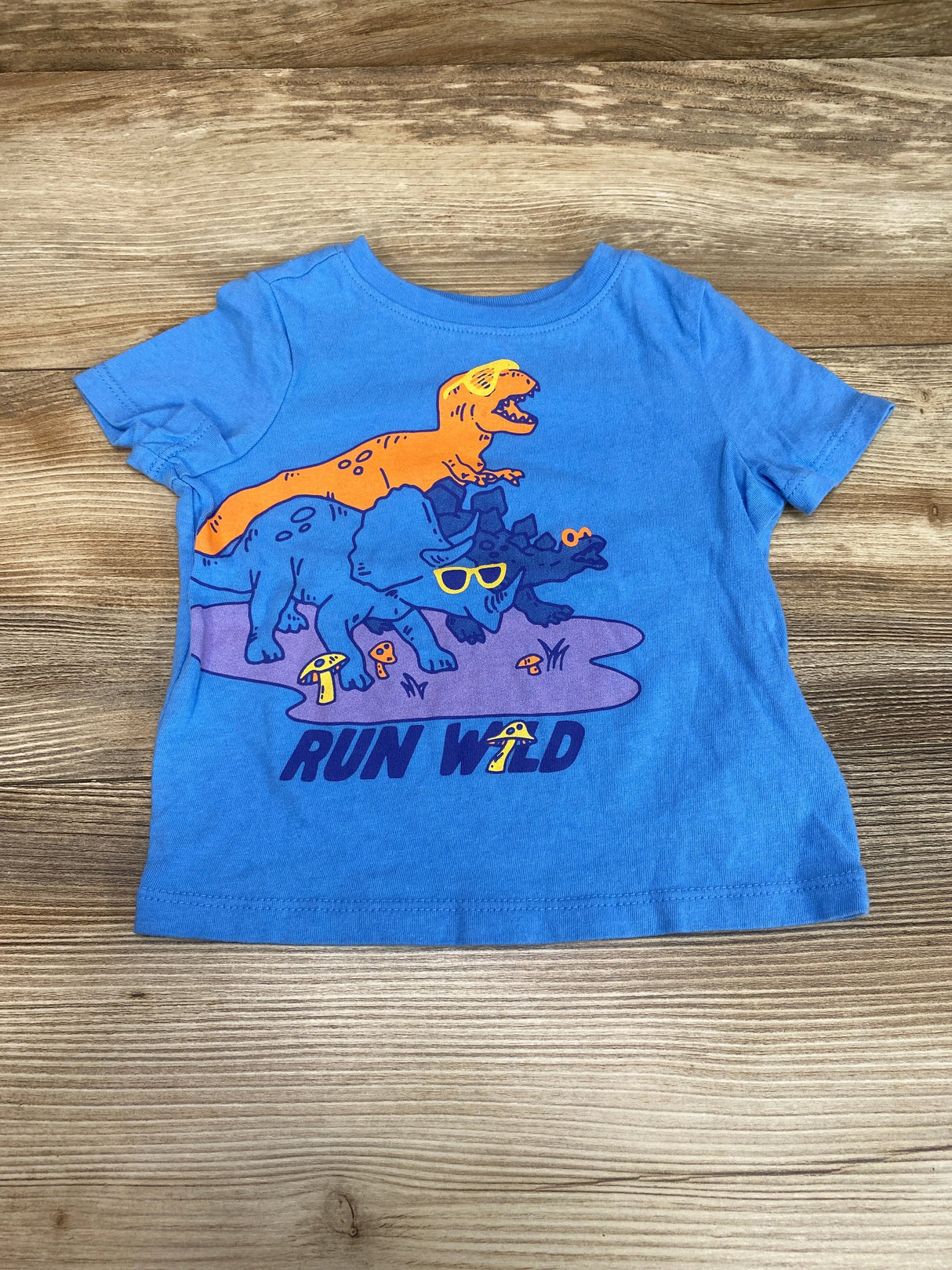 Old Navy Run Wild Dino Shirt Blue sz 12-18m