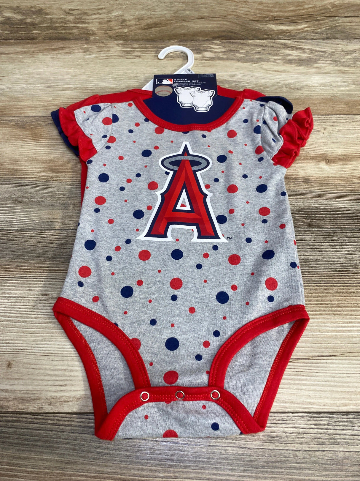 NEW MLB 2pc Los Angeles Angels Ruffle Creepers sz 12m - Me n Mommy To Be