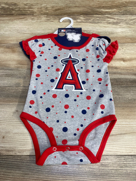 NEW MLB 2pc Los Angeles Angels Ruffle Creepers sz 12m - Me n Mommy To Be