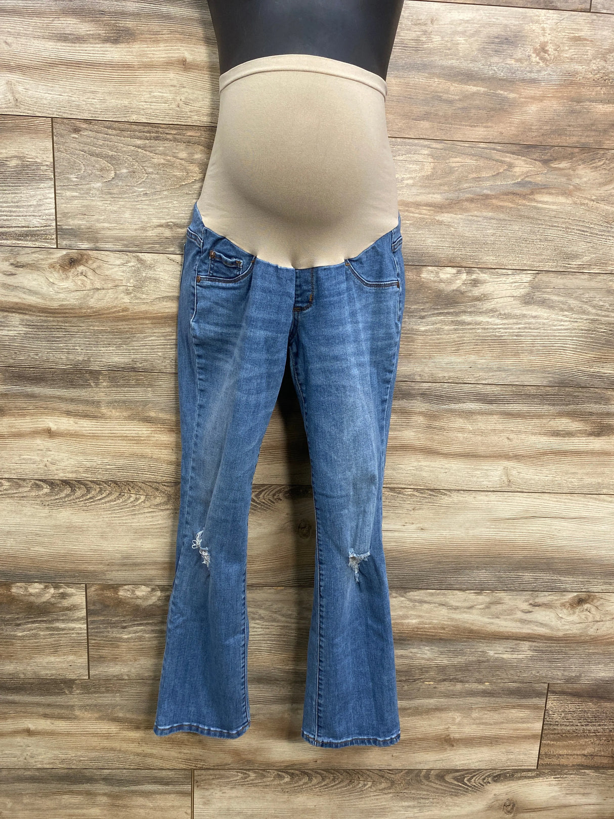 Indigo Blue Full Panel Distressed Jeans Blue sz Petite Medium