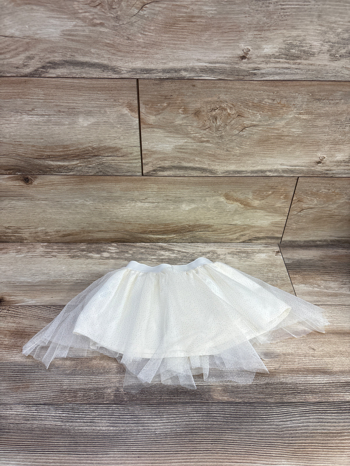 Wonder Nation Sparkly Tulle Skirt Ivory sz 18m