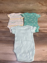 Onesies Brand 3Pk Bodysuits Smiley Aqua sz Newborn