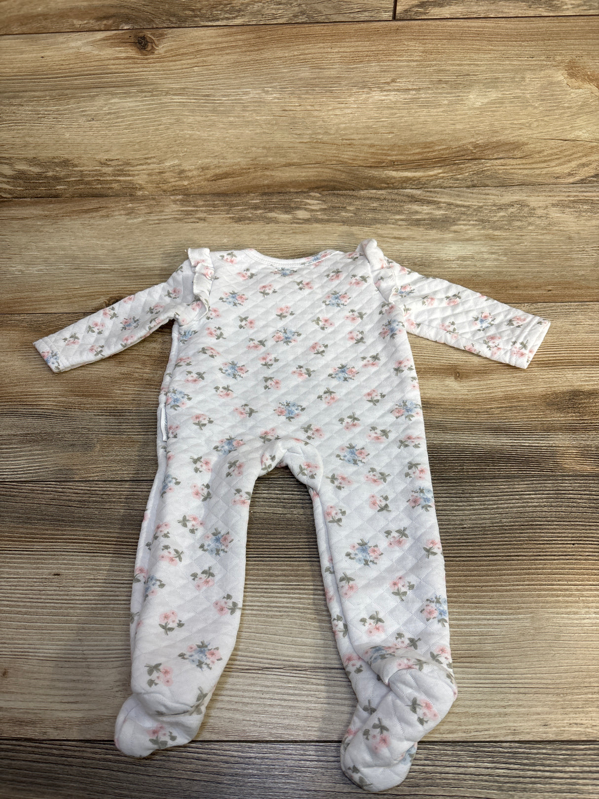 Shabby Chic Quilted Floral Coverall White sz 0-3m