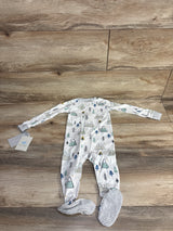 NEW Cloud Island Mountain & Tree Print Sleeper White sz 12m