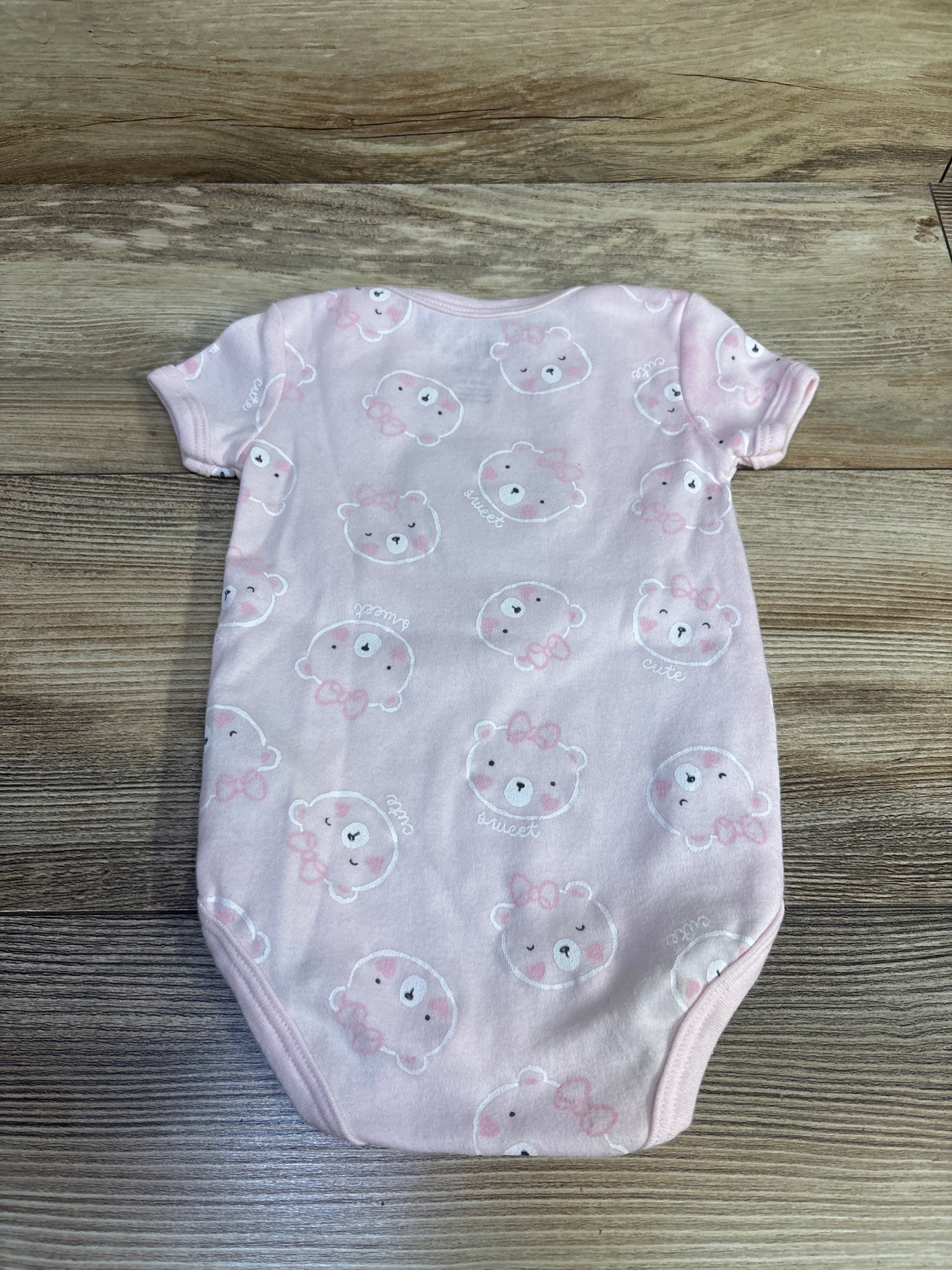 Little & Loved Sweet & New Bear Bodysuit Pink sz 6-9m