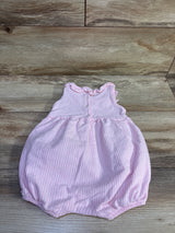 Ralph Lauren Ruffle Trim Striped Bubble Romper Pink sz 12m