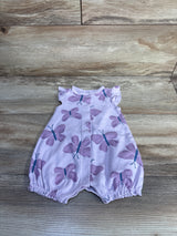 Just One You Button Front Butterfly Shortie Romper Purple sz 3m