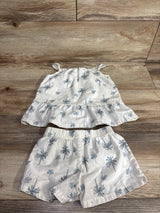Carter's 2pc Palm Tree Print Tank Top & Shorts Set Ivory sz 2T