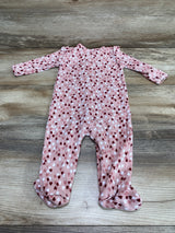 Nicole Miller Heart Print Ribbed Sleeper Pink sz 6-9m