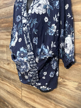 Jessica Simpson Maternity Floral Kimono Blue sz One Size