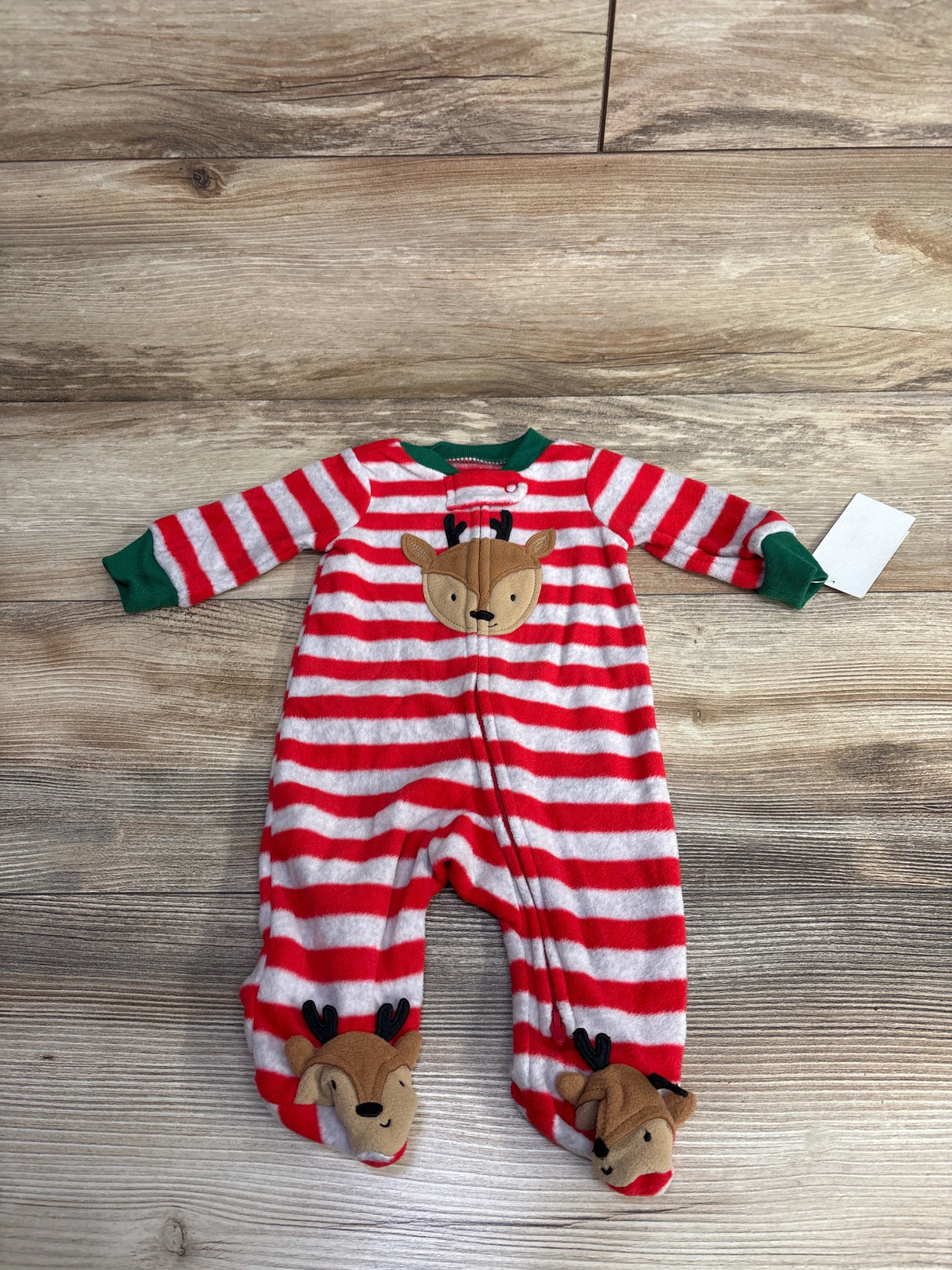 NEW Just One You Striped Reindeer Blanket Sleeper Red sz Newborn