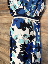 Motherhood Maternity Sleeveless Waist-Tie Floral Dress Blue sz XL