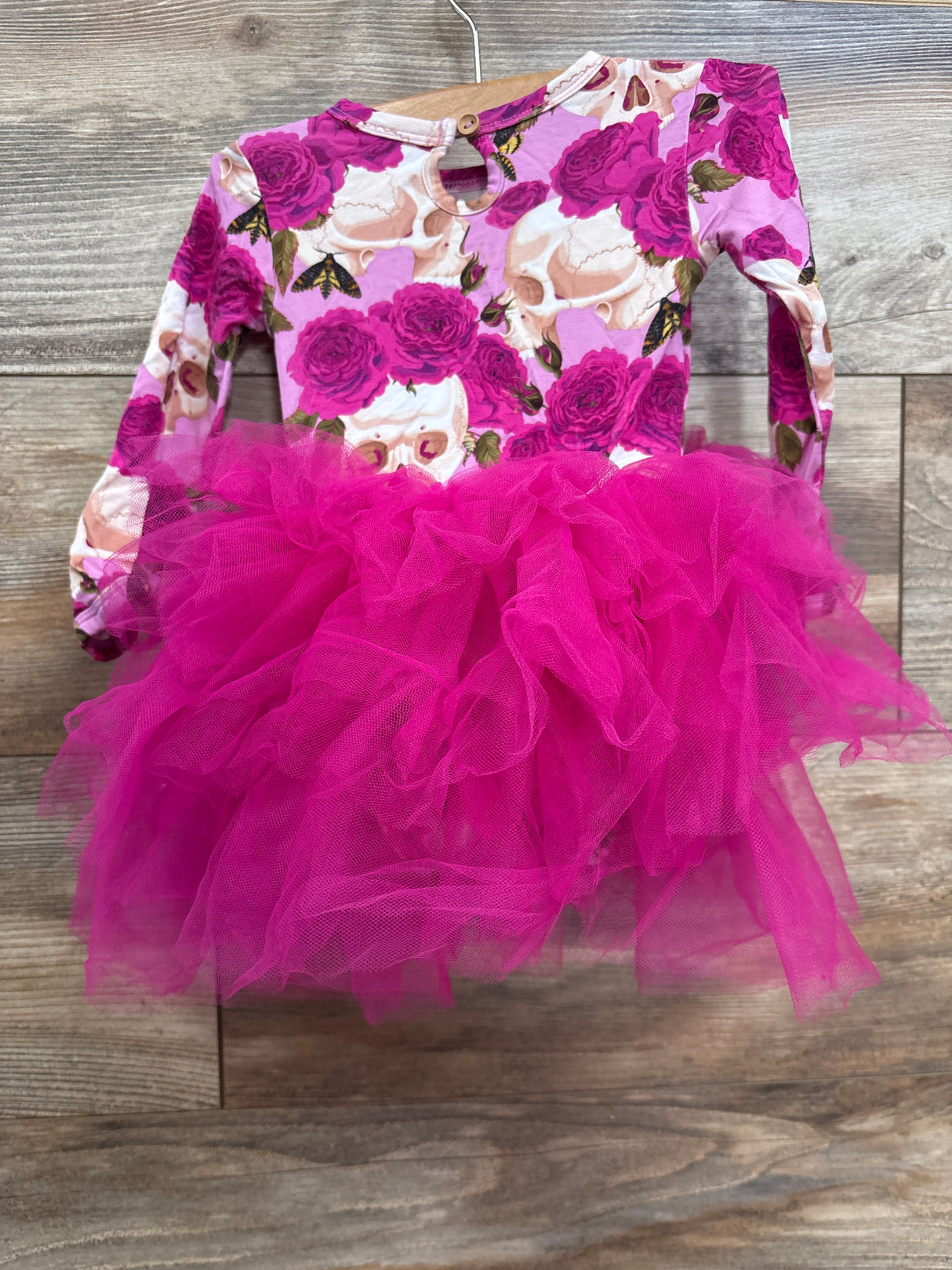 Bums & Roses 'Drop Dead' Tulle Tutu Dress Fuchsia sz 6-12m