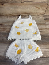 C&C California Kids 2pc Knit Lemon Top & Shorts Set White sz 12m