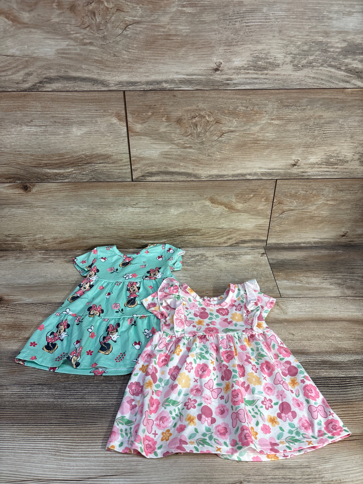 Disney Baby 2pk Minnie Mouse Dresses Teal/White sz 3m