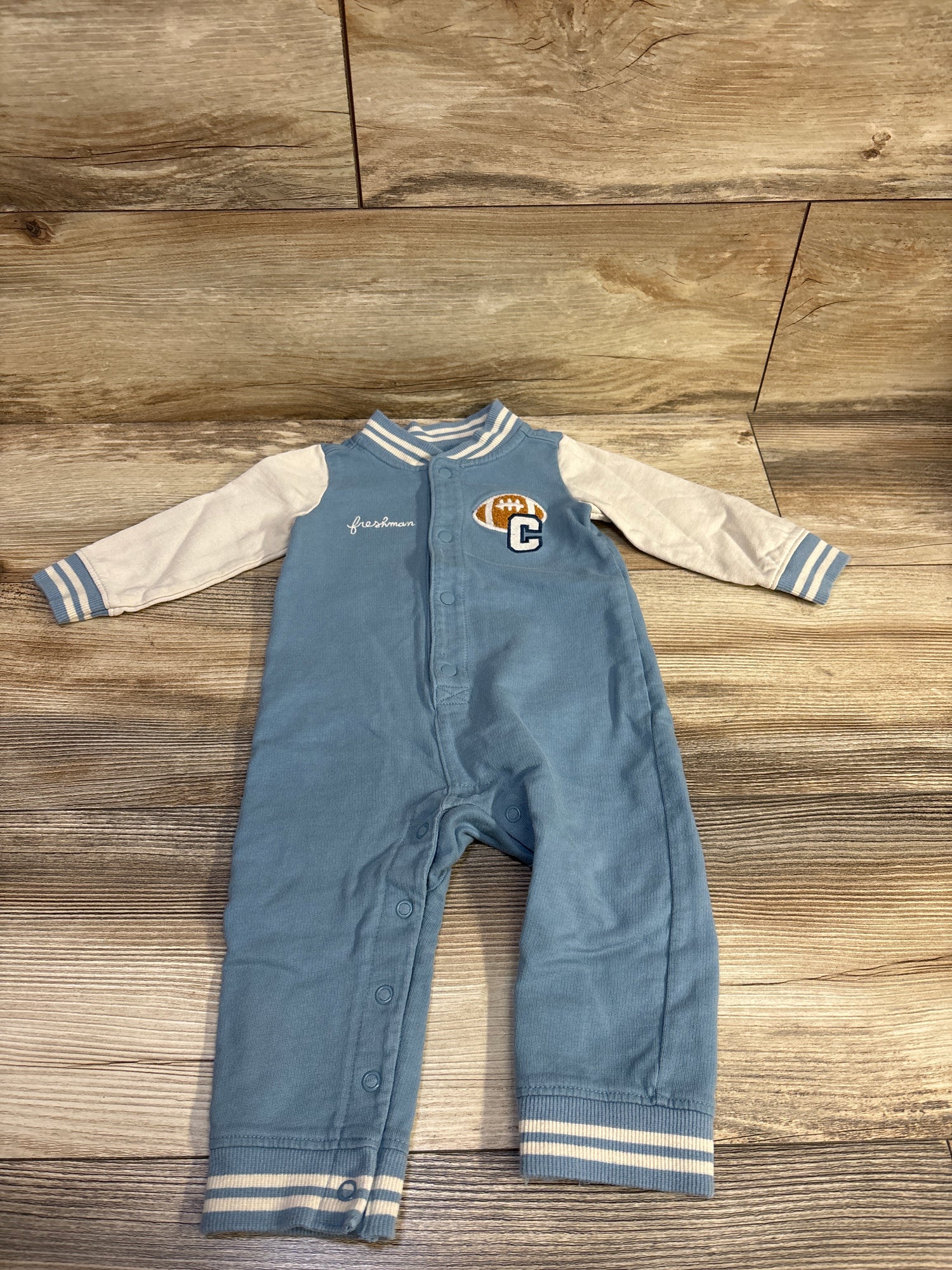 Carter's Football Snap Coverall Blue sz 12m