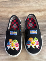 Wonder Nation Baby Shark Canvas Slip-On Sneakers Black sz 7c